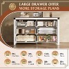 GALAXHERO Farmhouse 6 Drawer Wood Dresser, 53.07" Wide Storage Organizer with Double Rustic Handles TV Stand for 60" TV - 3 of 4