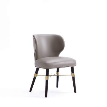 Strine Modern Velvet and Leatherette Upholstered Dining Chair Dark Taupe - Manhattan Comfort