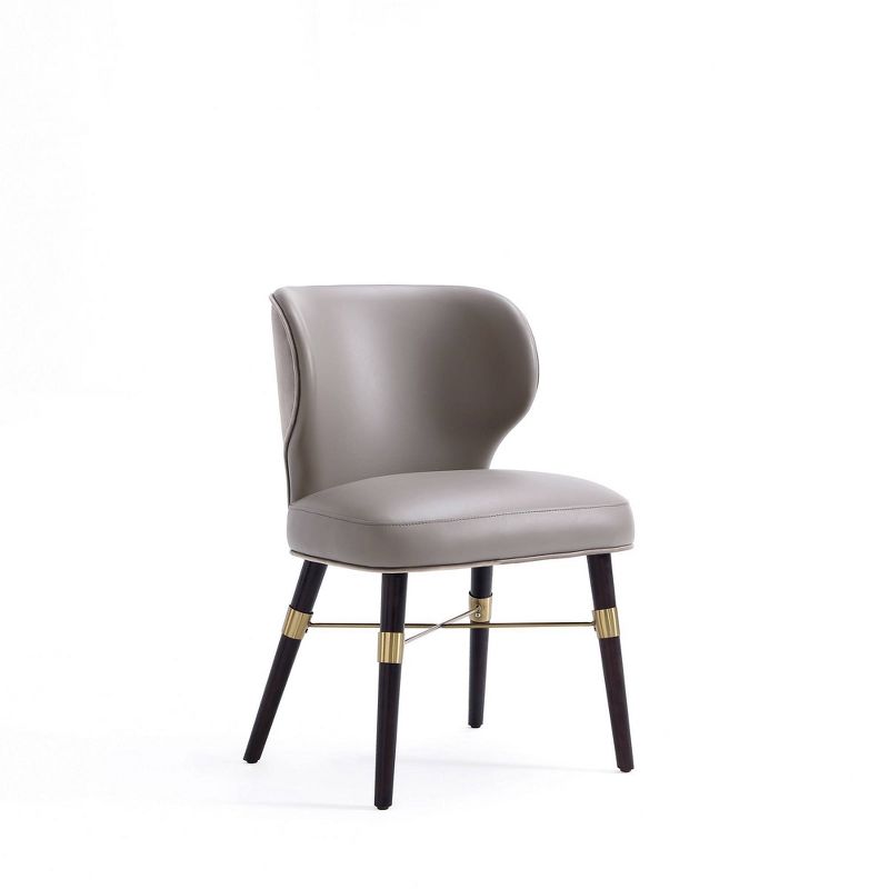 Strine Modern Velvet and Leatherette Upholstered Dining Chair Dark Taupe - Manhattan Comfort, 1 of 10