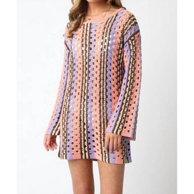 Women's Island Time Crochet Cover Up - OLIVACEOUS