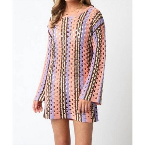 Women's Island Time Crochet Cover Up - OLIVACEOUS - 1 of 3