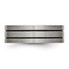 Black Bow Jewelry 7mm Titanium & Black Enamel Brushed Grooved Flat Standard Fit Band - image 3 of 4