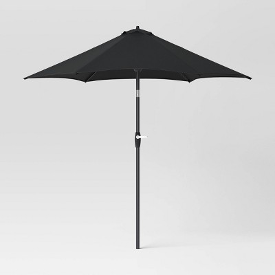 9' Round Patio Umbrella Ocean popular Black Pole