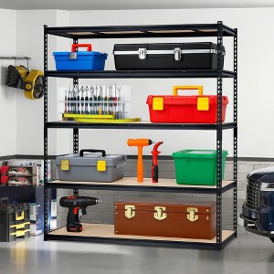 Garage Storage Shelves 5 Tiers, Heavy Duty Storage Shelving Racks with 2500 Lbs Capacity, 60" L x 24" W x 72" H Metal Adjustable Shelving Unit - 1 of 4