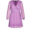 Women's Plus Size Wild Dobby Dress  - Lilac | CITY CHIC - image 3 of 3