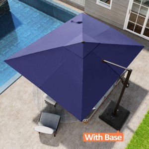 Pellebant 9x10.5FT Cantilever Umbrella Outdoor 360 Degree Rotation Offset Umbrella 6 Heights Adjustable with Base - 1 of 4