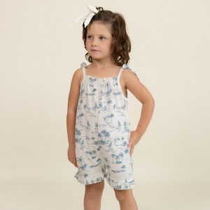 Makemake Organics Organic Ruffle Jumpsuit - Coastal , 4-5 Years - 1 of 4