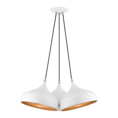 Livex Lighting Amador 3 - Light Pendant in  Shiny White