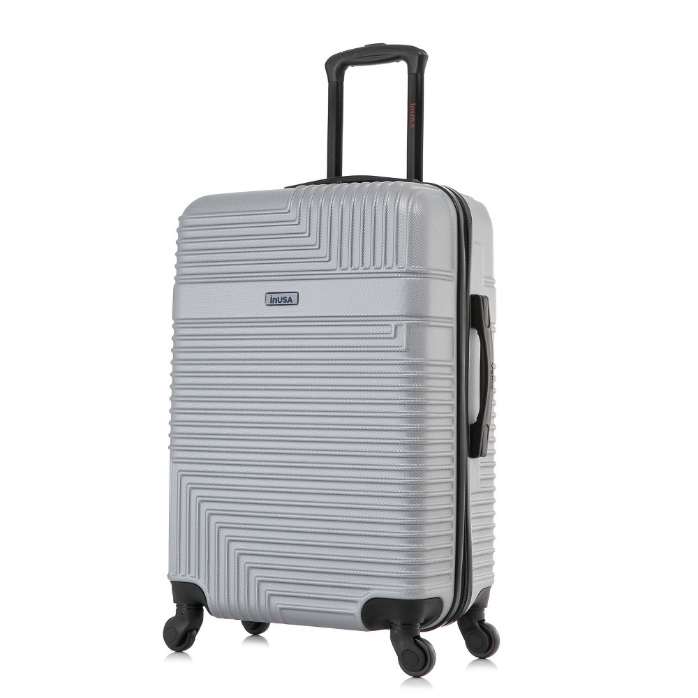 Photos - Luggage InUSA Resilience Lightweight Hardside Large Checked Spinner Suitcase - Sil 