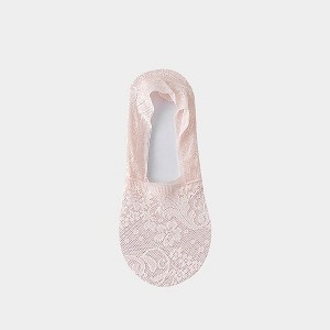 Anna-Kaci 3-Pack Women's Lace Mesh No Show Socks with Silicone Non-Slip Sole - 1 of 4