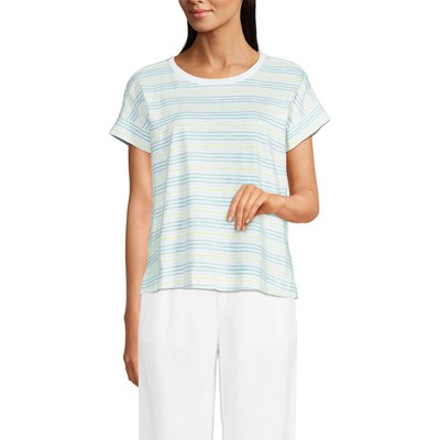 Lands' End Women's Short Sleeve Slub Boxy Crew T-Shirt