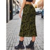 INSPIRE CHIC Floral Print Elastic High Waist Flowy Fishtail Mid Skirt - 3 of 4