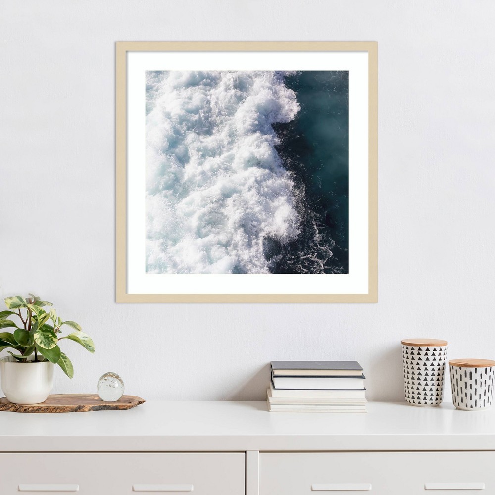 Photos - Other Decoration Amanti Art 25"x25" Midnight Blue Wave by Ingrid Beddoes Wood Framed Wall Art Print