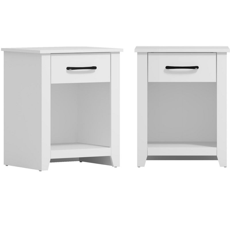 Galano Gretta 1-Drawer Nightstand (23 in. H x 18.7 in. W x 15.7 in. D) in White, Black (Set of 2), 2 of 14
