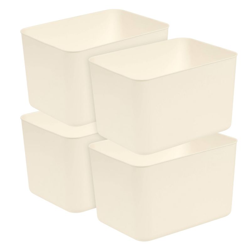 IRIS Storage Organizer Basket Off-White, 1 of 8