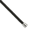Chisel Stainless Steel Polished Black Braided Leather 8.5" Bracelet - 2 of 4