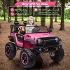 2 Seats 24V Kids Ride on Truck with Remote Control, Battery Powered Electric Ride Car Toy for 3-8 Years, 4 Motors,LED Light,Music - 2 of 4