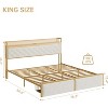 CuisinSmart Bed Frame with 2 Storage Drawers, LED Bed Frame with 2-Tier Storage Headboard＆Charging Station, Metal Platform Bed Frame - 2 of 4