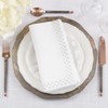 Saro Lifestyle Radiant Grid Metallic Lattice Napkin (Set of 4), 20", White - 4 of 4
