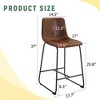 SKRAN Set of 2 Retro Suede Bar Chairs, Modern Minimalist Style with non-slip pads for Bars, and Modern Home Design - 3 of 4