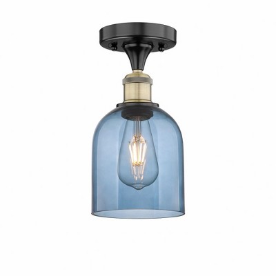 Bella - 1 Light Semi-Flush Mount In Industrial Style-9.63 Inches Tall and 5.5 Inches Wide
