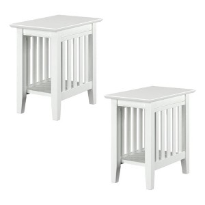 AFI Furnishings Mission Chair Side Table Set of 2 WH - 1 of 4