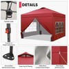 Ainfox 10ftx10ft Pop Up Canopy Tent with 4 Sidewalls One Push Tent Canopy with Wheeled Carry Bag, 8 Stakes and 4 Ropes - 4 of 4