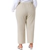 Agnes Orinda Women's Plus Size Business Work Elastic Waisted Long Straight with Pocket Suit Pants - 4 of 4