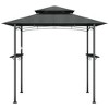 vidaXL BBQ Gazebo with Side Shelves Anthracite 94.5"x59.1"x95.7" Steel - 3 of 4