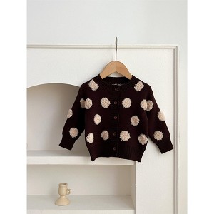 MyKids-USA Children’s Polka Dots Knitted Cardigan For Spring – Boys And Girls Sweater - 1 of 3