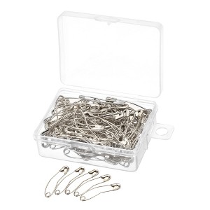 Unique Bargains Metal Blankets Crafts Brooch Making Home Sewing Curved Safety Pins 100 Pcs - 1 of 4