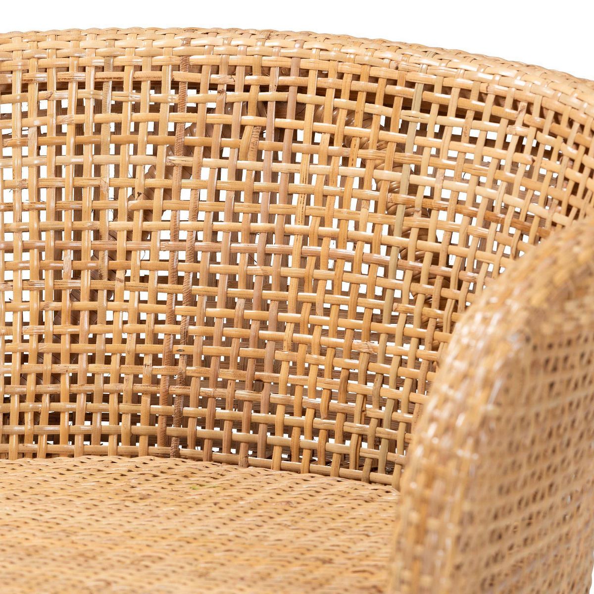bali & pari Papua Natural Rattan and Acacia Wood Counter Height Barstool Natural Brown/Walnut Brown: 30 Day Limited Warranty, Spot Clean - thumbnail 6