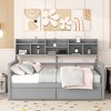 Whisen Twin size Daybed, Wood Slat Support, with Bedside Shelves and Two Drawers - 2 of 4