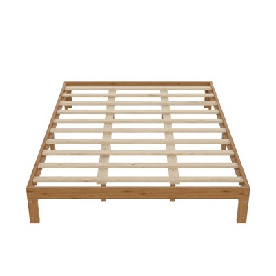AZL1 Life Concept Beds Rustic Queen Platform Bed with Solid Wood Frame, with Slat Support and Underbed Storage, Brown, 82.29"*62.6"*12.01"