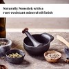 Alva Nori Enameled Cast Iron Mortar and Pestle Set 4" 2 C. Nonstick Manual Food Grinder, Non Toxic, Manual Crusher for Herbs & Spices, Kitchen Tools - 2 of 4