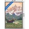 Trends International Lantern Press - Grand Teton Moose & Mountains Framed Wall Poster Prints - 3 of 4