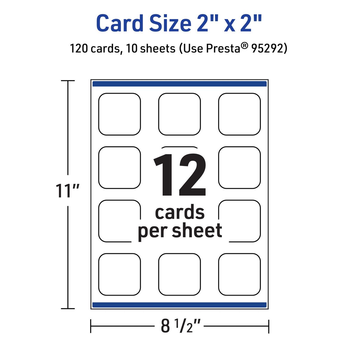 Avery Matte White Square Cards, 2" x 2" Square Rounded Corners - thumbnail 5