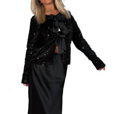Women's Sequin Bow Shirt - Loraine