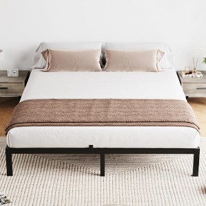 6 to 14 Inch Bed Frame with Under Bed Storage, Heavy Duty Metal Platform - Easy Assembly, No Box Spring Needed, Black - 1 of 4