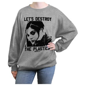 Junior's Women Mean Girls Janis Let's Destroy the Plastics Photo Sweatshirt - 1 of 2