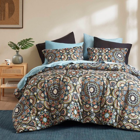 Regency Heights 9Pcs Boho Style BIAB Comforter Set, Cloud-like Ultra Soft Touch Bedding, Lightweight Bed Set with Matching Shams, Black, Queen
