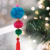 Northlight 10.25" Sky Blue and Pink Pom-pom Hanging Christmas Ornament - 2 of 3