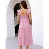 Clearlove Women Maternity Floral Dress Summer Sleeveless Ruffle Square Neck Dress - 2 of 4