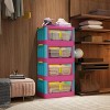 KTMBDW 20" Side Wide Folding Storage Cabinet ,Collapsible Storage Bins with Door, Plastic Storage Cabinet with Wheels for Craft, Home, Pantry, Dorm - 2 of 4