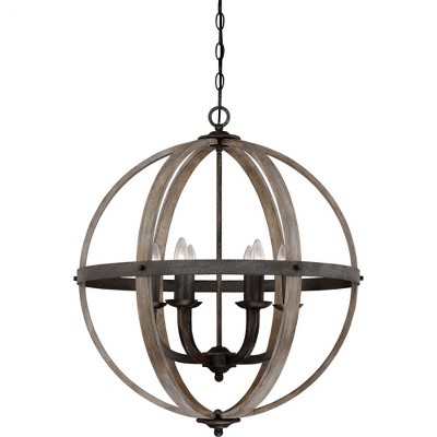 Quoizel Lighting Fusion 6 - Light Chandelier in  Rustic Black