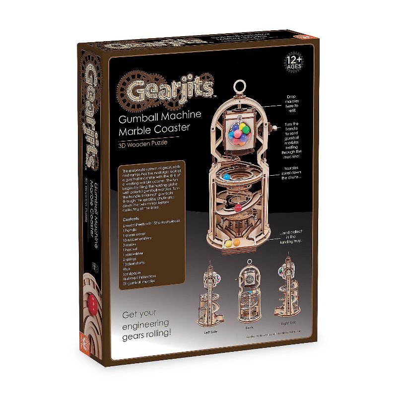 MindWare Gearjits: Gumball Machine Marble Coaster – Wooden 3D Building Kit -, 4 of 5