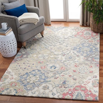 Elegant Ivory Wool 4' x 6' Hand-Tufted Rectangular Area Rug