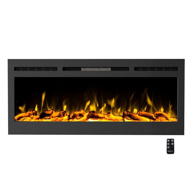 Northwest 50-Inch Wall Mounted Electric Fireplace with Remote (Black), 1 of 11