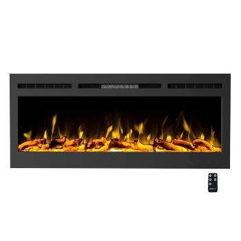 Northwest 50-Inch Wall Mounted Electric Fireplace with Remote (Black)