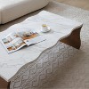 PAGED Wave-Shaped Coffee Table Modern Minimalist Living Room Table with Faux Marble Table Top, Center Table for Living Room, Study - 4 of 4